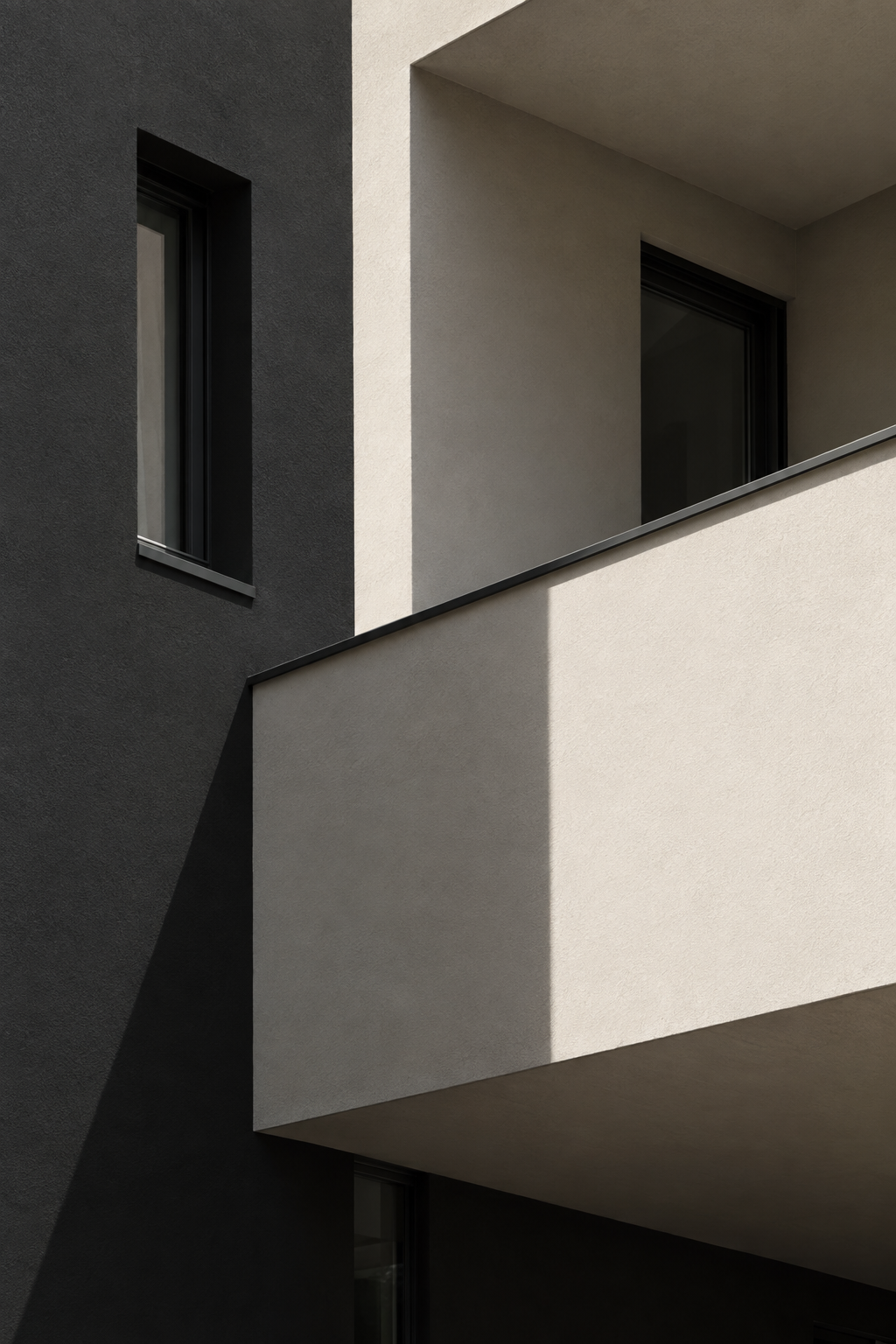 Minimalist architectural detail with strong geometric lines and interplay of light and shadow